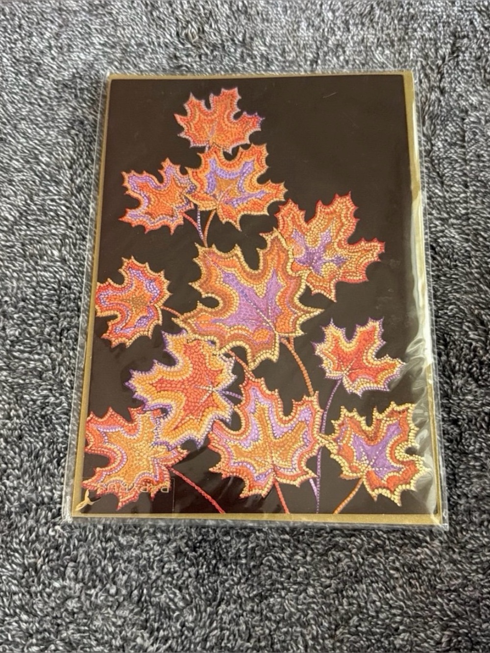NEW Papyrus Thanksgiving / Fall Greeting Card Embroidery Like Techniques